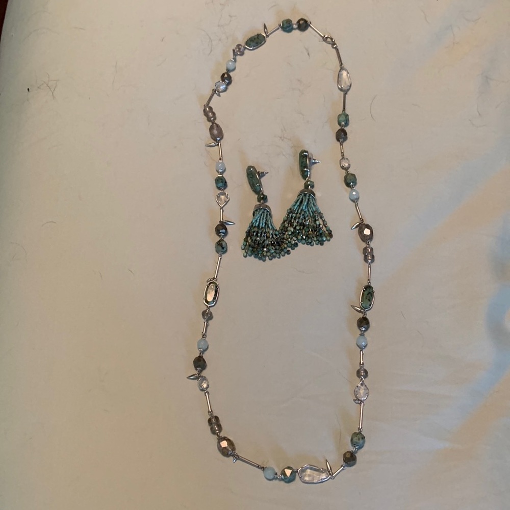 Kendra Scott necklace and earrings (pierced).